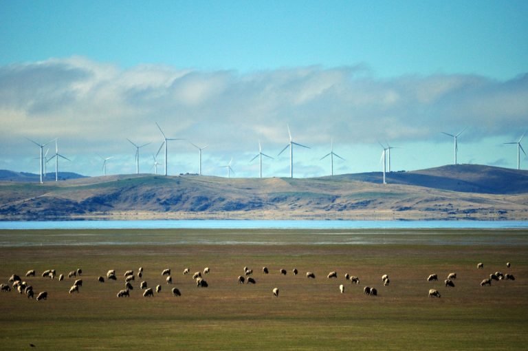 wind turbines above lake george