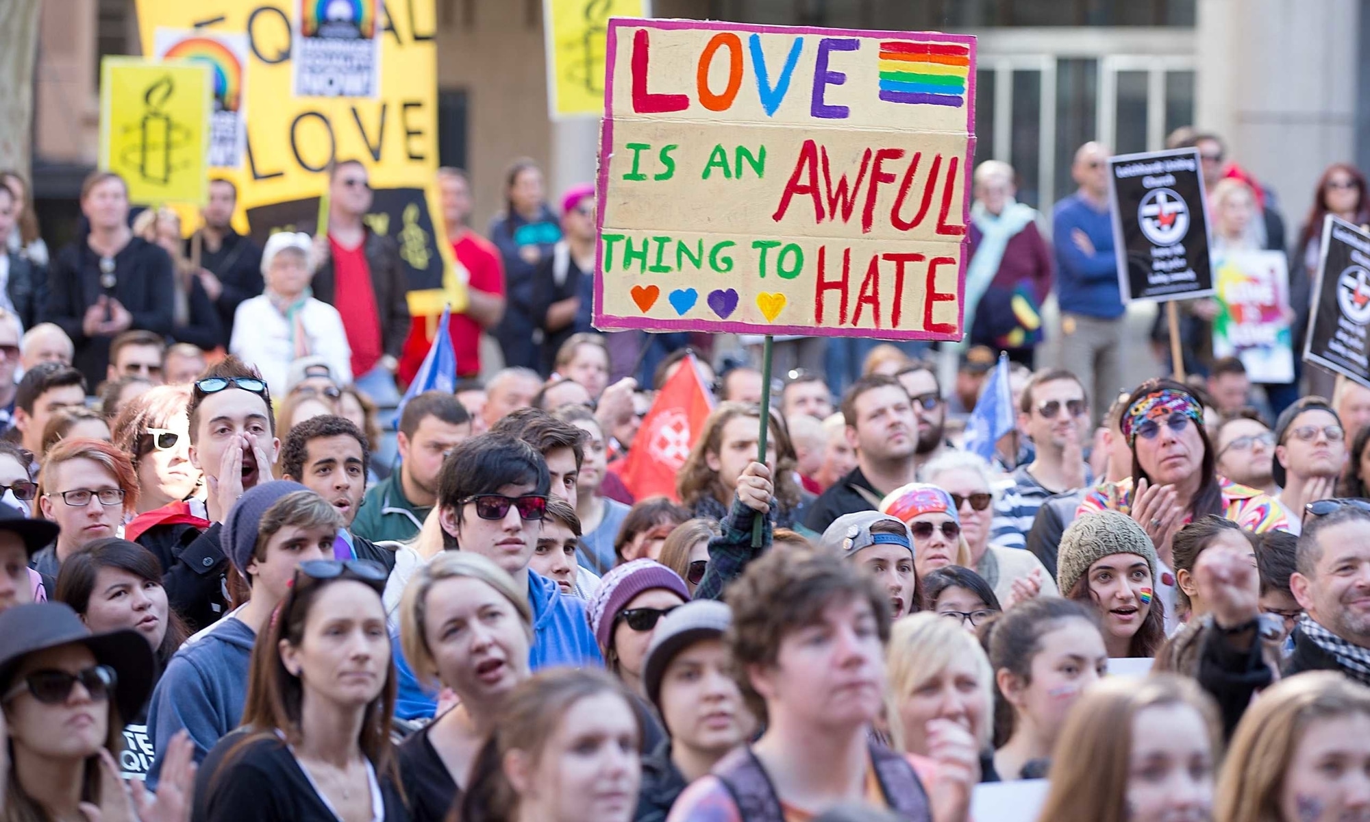 same sex marriage rally in Sydney, September 2017