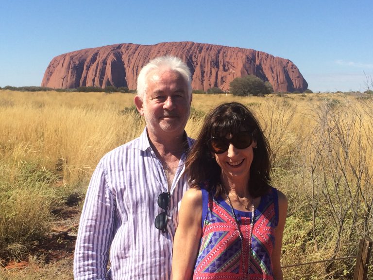 keith and Karenne in front of Uluru