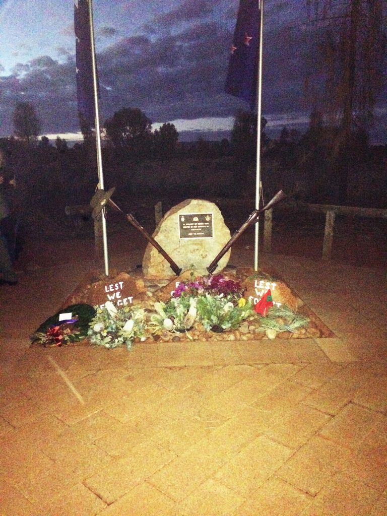 ANZAC memorial near Uluru